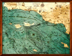 Image of Santa Barbara, CA Wood Map 