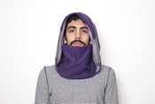 Image of Purple, grey & off white hoodie neck