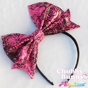 Image of Chubby Bunny x Acrylicana Collaboration: Pink Robot Jumble Bow