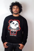 Image of UNISEX PANDA-MIME CREWNECK SWEATER IN BLACK