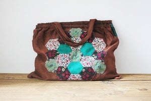 Image of 1930s fabric patchwork bag {SOLD}