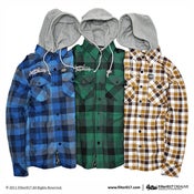 Image of Filter017 HOODED PLAID JACKET