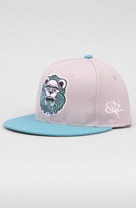 Image of LionO Snapback Cap (Gray/Teal)