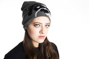 Image of Panda Sal beanie (all knit) - Gray 