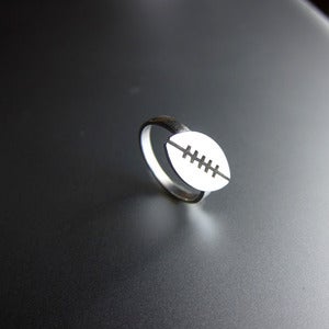 Image of Football Ring - For Super Ball lovers - Handmade silver ring