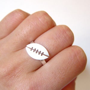 Image of Football Ring - For Super Ball lovers - Handmade silver ring