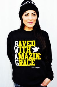 Image of 038-SWAG BLACK CREW UNISEX SWEATSHIRT