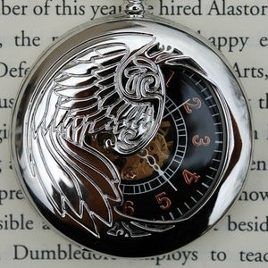 Image of Silver Winged Wind-Up Pocket Watch