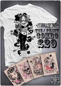 Image of T-SHIRT / POSTCARD PRINTS COMBO !!