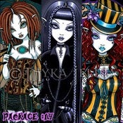 Image of Tube Package 14- Samara, Mina and Layla.  Steampunk and Vampire Art.