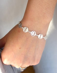 Image of Custom Initial Bracelet - Handmade Sterling Silver Bracelet