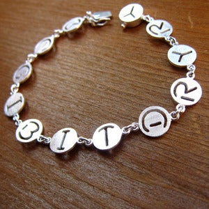 Image of Custom Initial Bracelet - Handmade Sterling Silver Bracelet