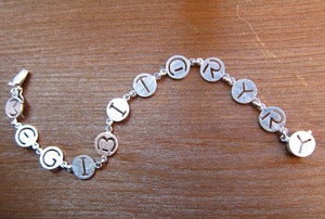 Image of Custom Initial Bracelet - Handmade Sterling Silver Bracelet