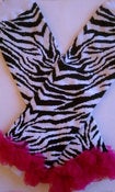 Image of ZEBRA Leg Warmers w/ Hot Pink Chiffon Ruffle
