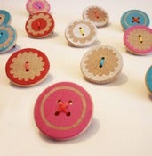 Image of Screen printed button brooch
