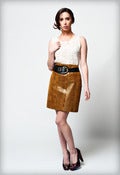 Image of Cache Leather Snakeskin Skirt