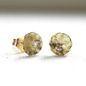 Image of Floating Flower with Diamond Post Earrings