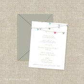 Image of Colorful Bunting Party Invitations -- Set of 16