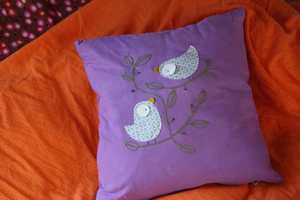 Image of Coussin oiseaux / kit appliqué