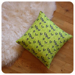 Image of 15" Cushion | Sycamore Scatter: Lime and Ink