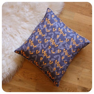 Image of 15" Cushion | Sycamore Scatter: Slate and Pumpkin