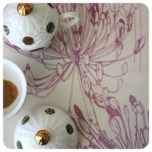 Image of Tea-towel | Agapanthus: Heather