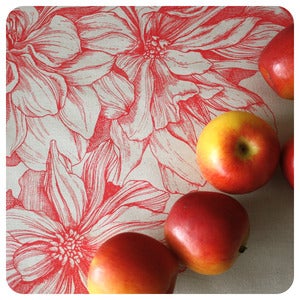 Image of Tea-towel | Dahlia: Raspberry