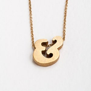Image of 18k vermeil block letter initial necklace - ampersand