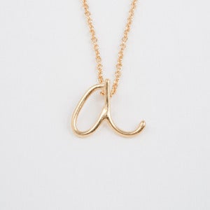 Image of 18k vermeil handwritten initial necklace