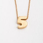 Image of 18k vermeil block number necklace
