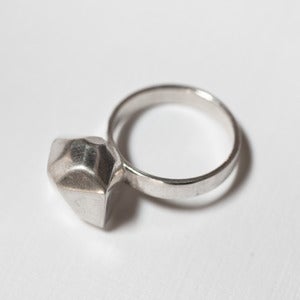 Image of large rock ring - silver