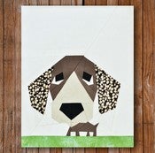 Image of Peeping Puppy 8" x 10" Quilt Block Pattern PDF