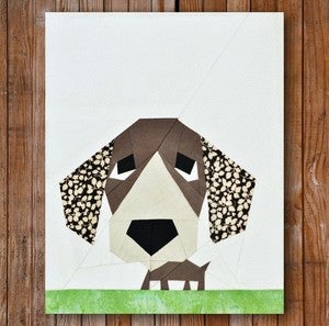 Image of Peeping Puppy 8" x 10" Quilt Block Pattern PDF