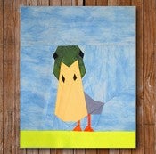Image of Peeping Duck 8" x 10" Quilt Block Pattern PDF