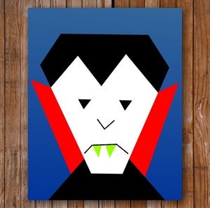 Image of Vlad the Vegan Vampire 8" x 10" Quilt Block Pattern PDF
