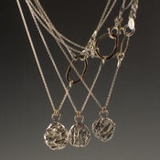 Image of dual length textured pendant necklace