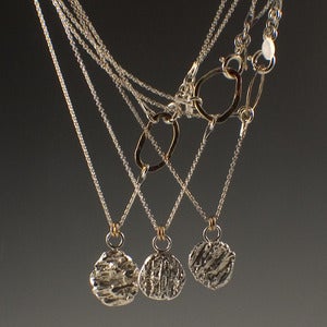 Image of dual length textured pendant necklace