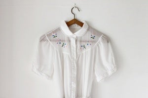 Image of 1970s white shirt dress