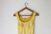 Image of 1930s yellow satin bias-cut dress