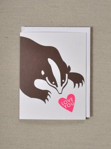 Image of Pink and Brown - Badger with Love You message 