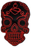 Image of MUERTE BLK/RED SKULL PILLOW