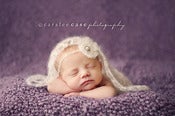 Image of Delicate and Gorgeous Lacy Cream Mohair Wrap and Headband