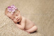 Image of Pretty in Purple Silk Headband with pearl center
