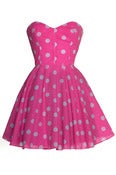 Image of Pin-up Pink Polka Dot Prom Dress 