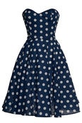 Image of  Blue Polka dot 50s Inspired Full Circle Rockabilly Dress 