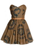 Image of African print Gold and Navy tribal dress