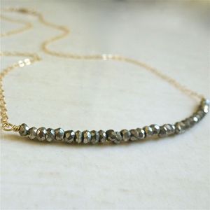 sorrento necklace with charcoal pyrite Image of sorrento necklace with charcoal pyrite