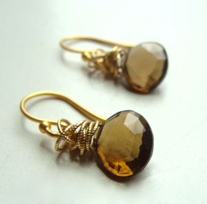 tidal earrings with whisky topaz Image of tidal earrings with whisky topaz