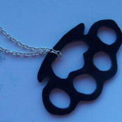 Image of BLACK PLASTIC KNUCKLE DUSTER NECKLACE scene emo kitch drop dead brutal hxc