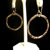 Image of Hoop Earrings - Hand Forged Solid 14K 1.25 Inch Diameter